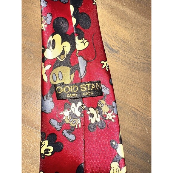 Goid Stan Vintage Mickey Mouse Tie Red Disney Magic Kingdom Epcot Animal Kingdom - Picture 4 of 4